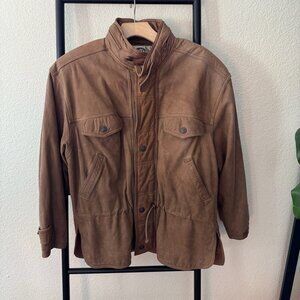 Vintage Global Identity G-III Split Hem Leather Bomber Jacket Size Large